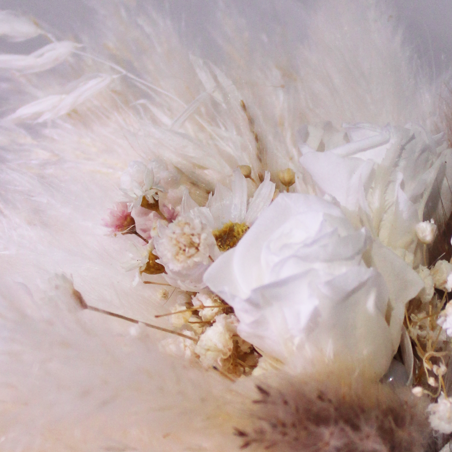 Pampas grass bouquet, ivory color mini bouquet