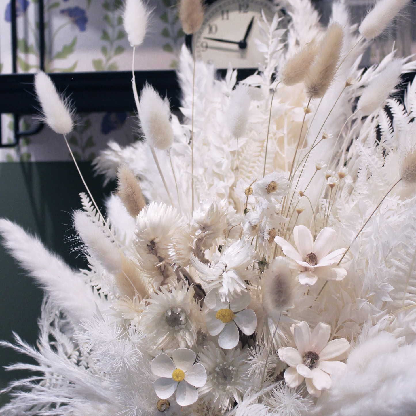 Pampas grass bouquet, white large vase bouquet