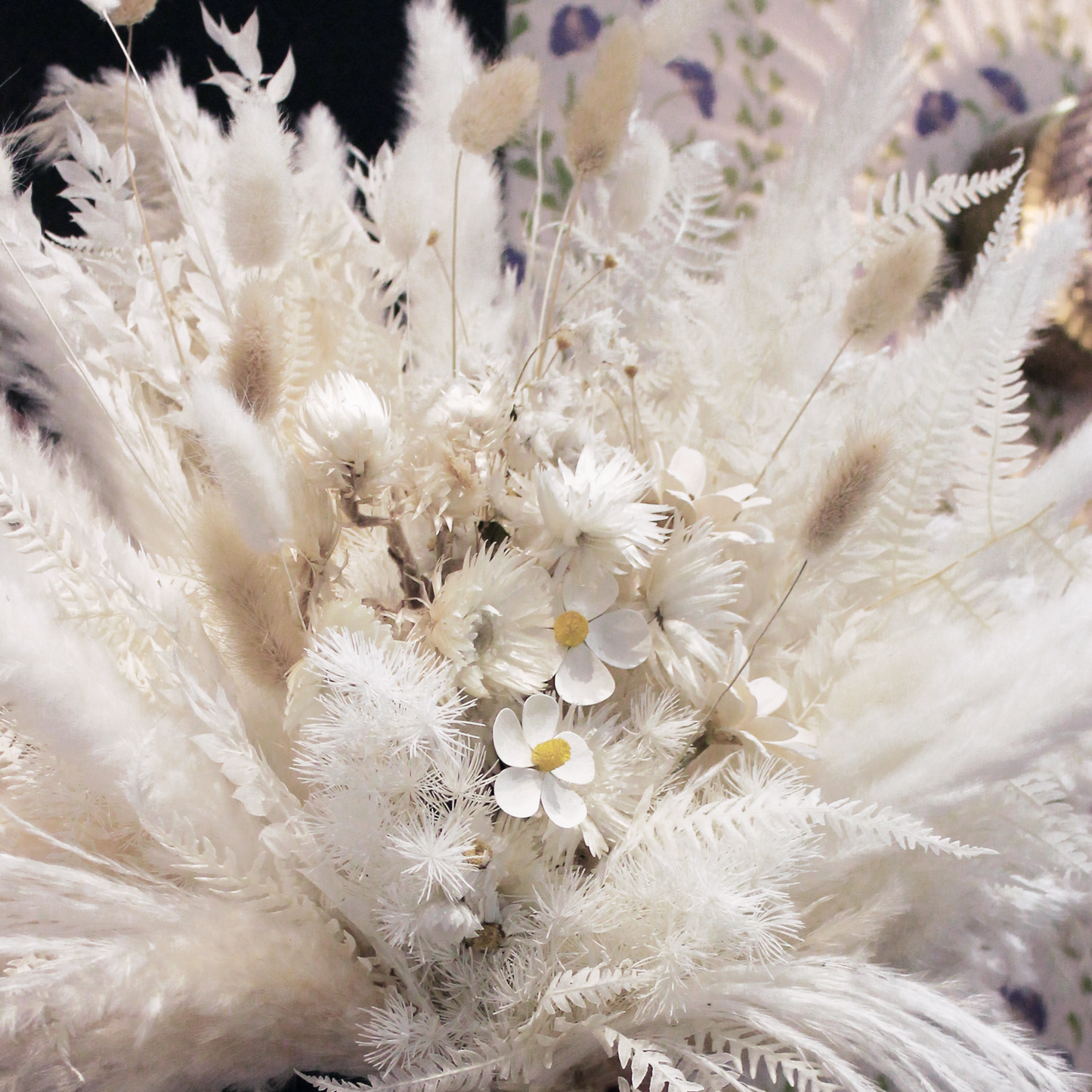 Pampas grass bouquet, white large vase bouquet