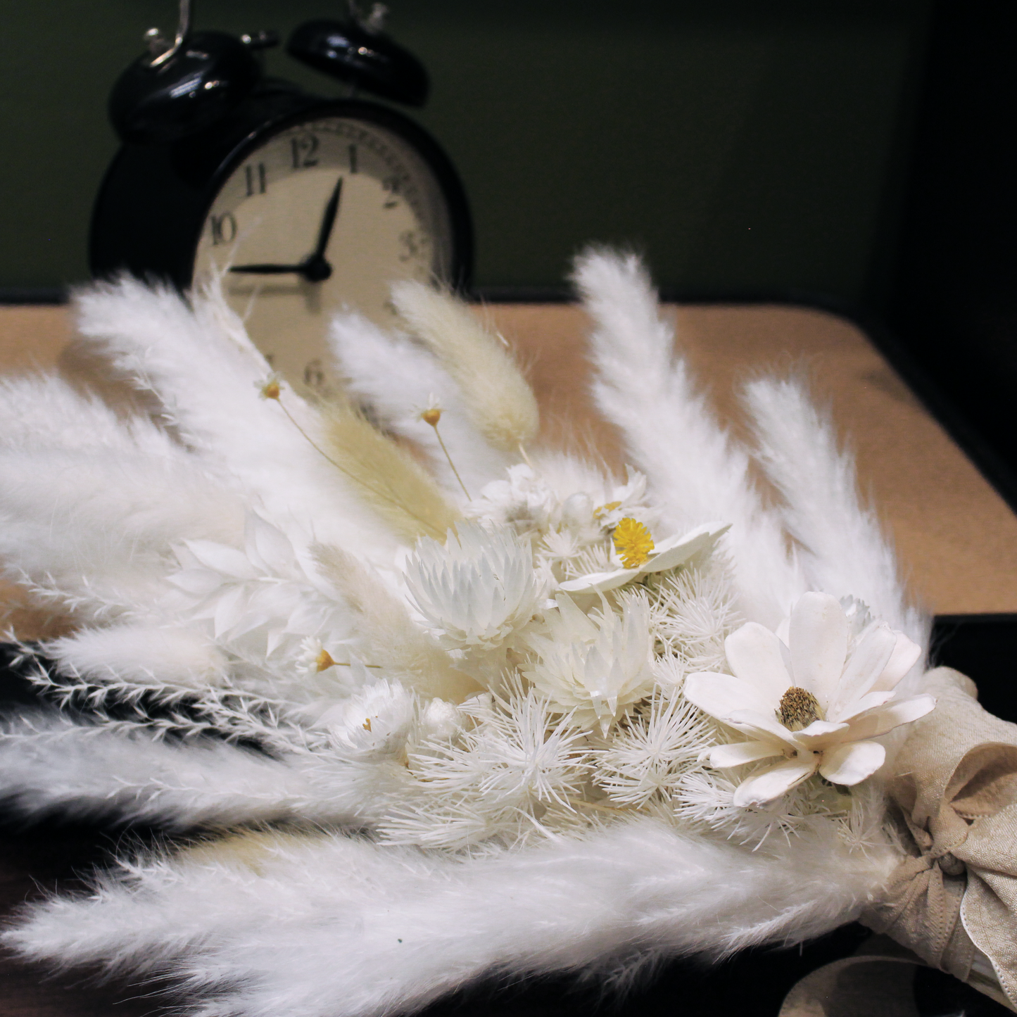 Pampas grass bouquet, white small bouquet