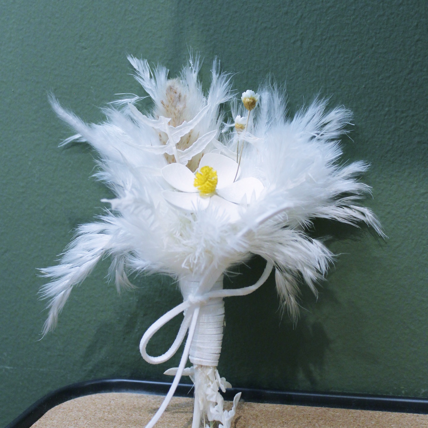 Pampas grass bouquet, white mini bouquet