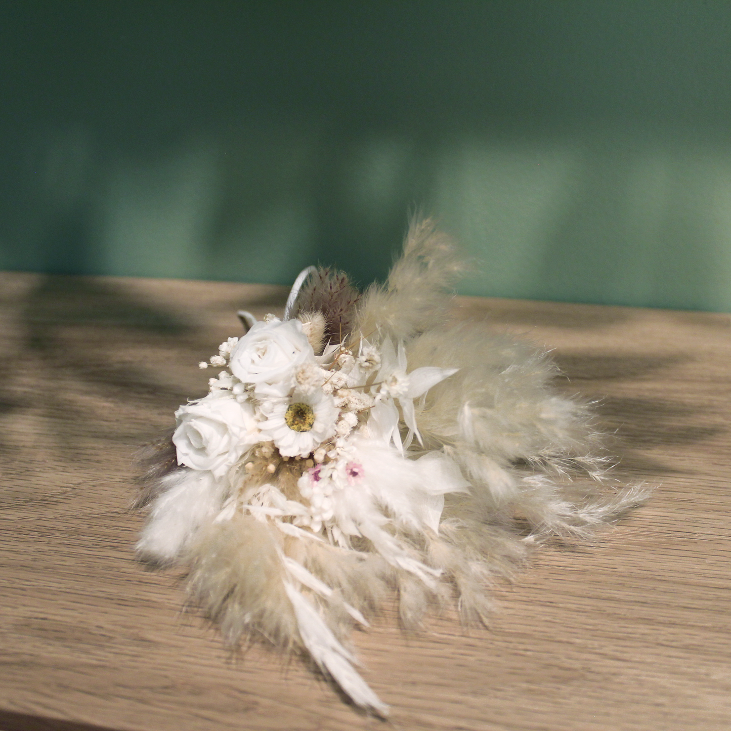 Pampas grass bouquet, ivory color mini bouquet