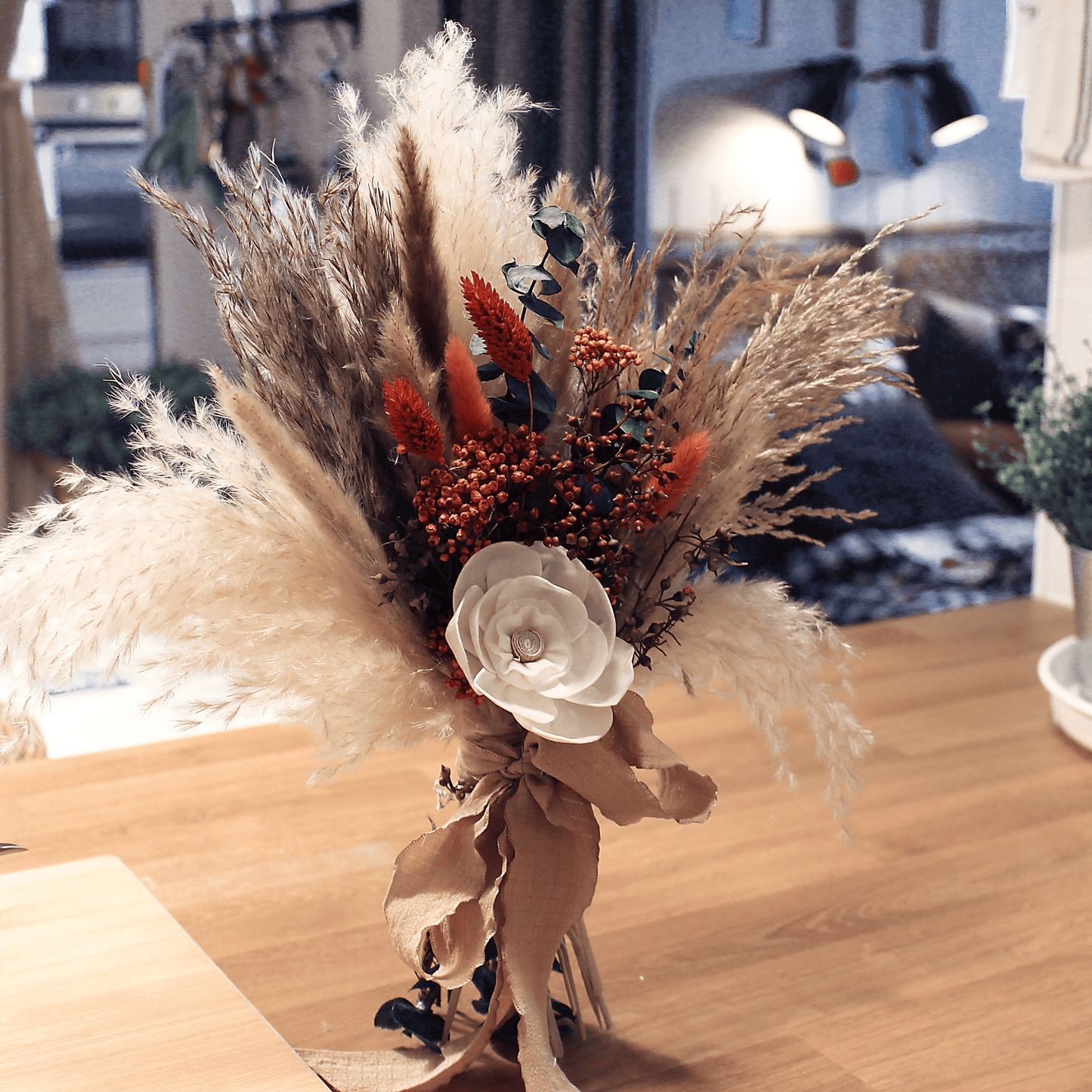 Pampas grass bouquet, terracotta small bouquet