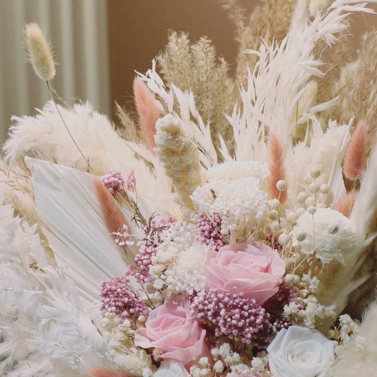 Pampas grass bouquet, pink large vase bouquet
