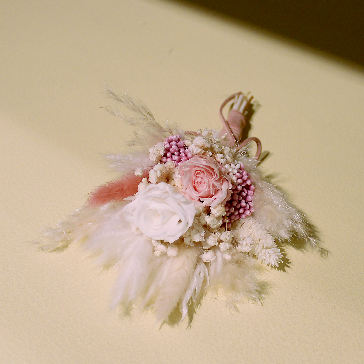Mini Bouquet Romantic Wedding Brooch Corsage Pampas Grass Bouquet