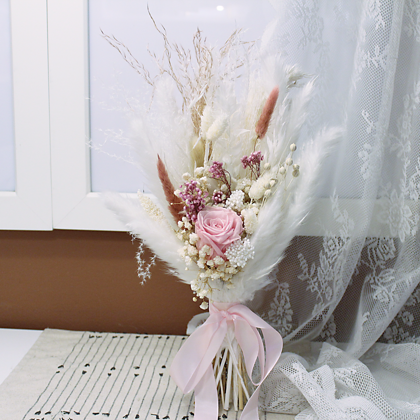 Pampas grass bouquet, pink small bouquet