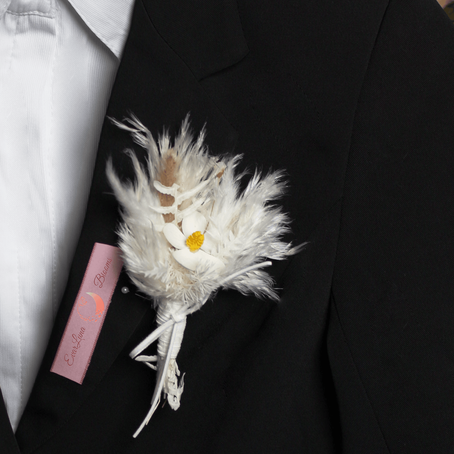 Pampas grass bouquet, white mini bouquet