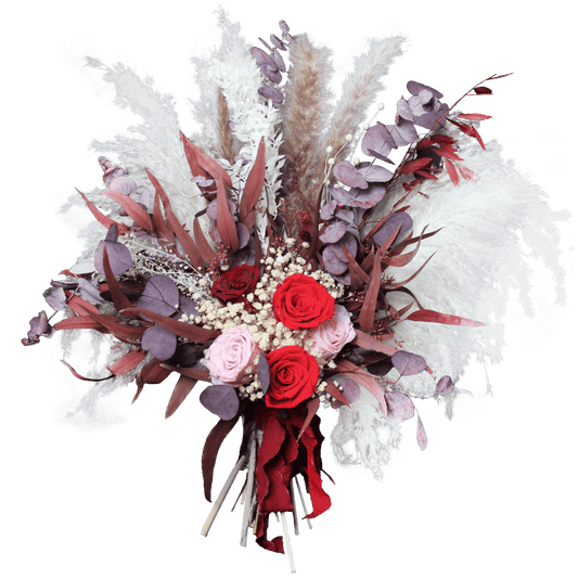 Pampas grass bouquet, purple large vase bouquet