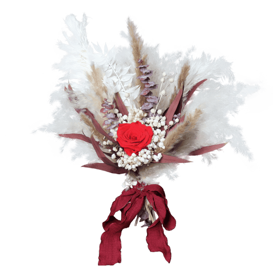 Pampas grass bouquet, purple small bouquet