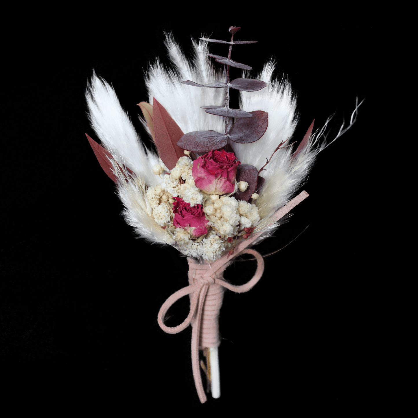 Pampas grass bouquet, purple mini bouquet