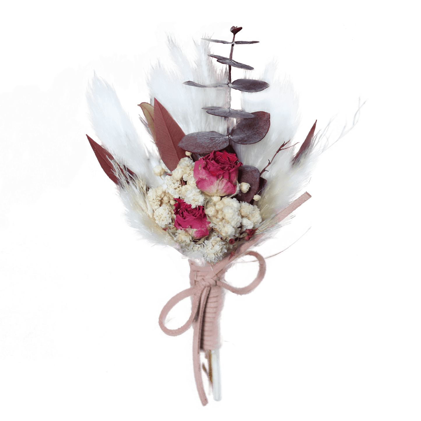 Pampas grass bouquet, purple mini bouquet