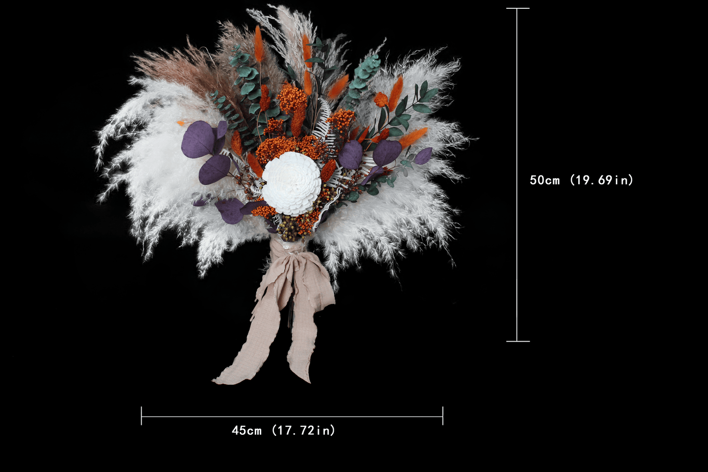 Pampas grass bouquet, terracotta wedding bouquet