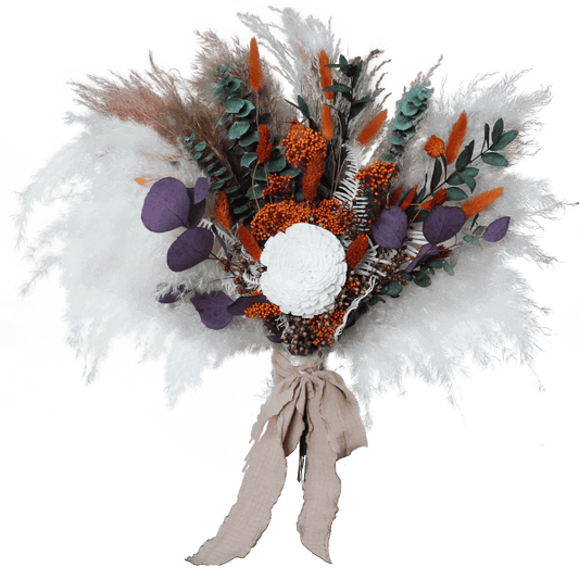 Pampas grass bouquet, terracotta wedding bouquet