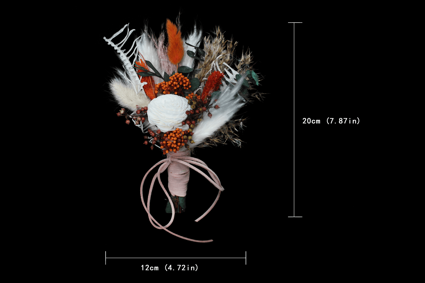 Pampas grass bouquet, terracotta mini bouquet