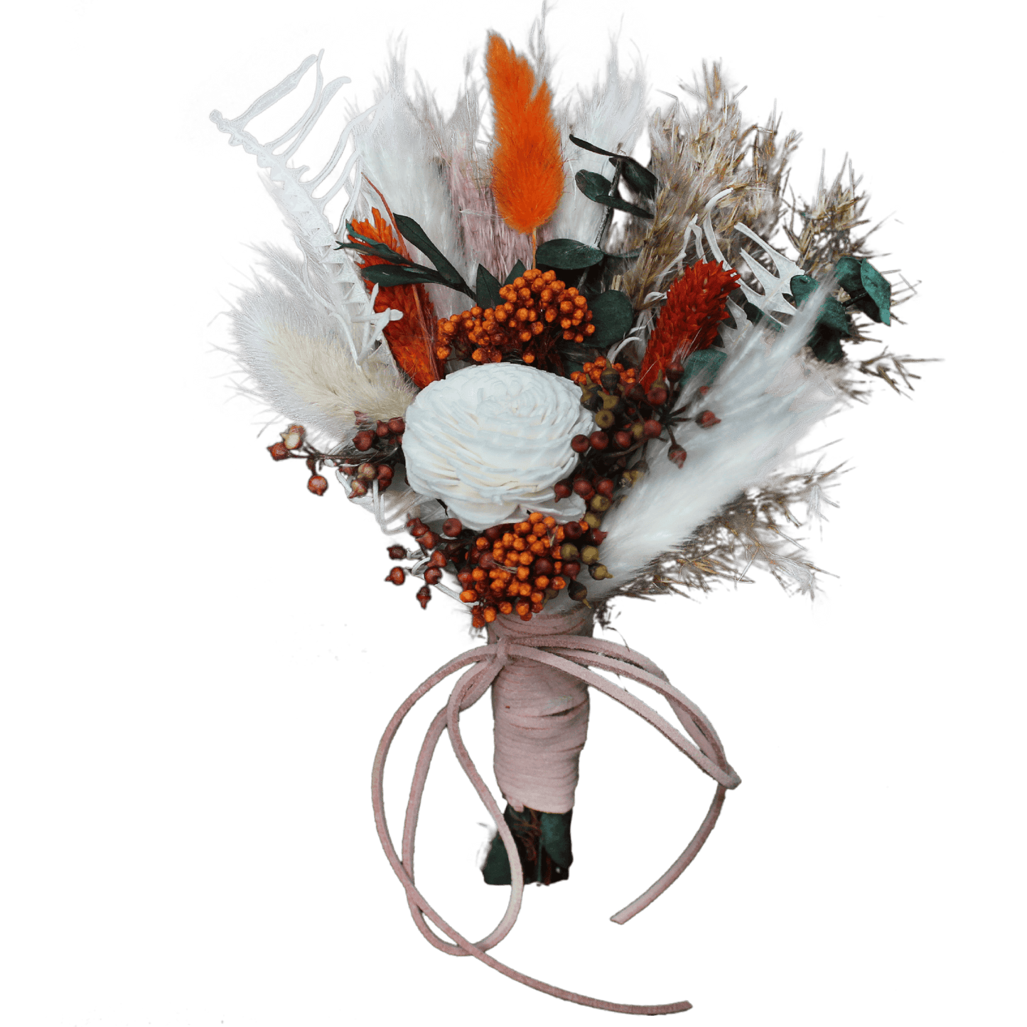 Pampas grass bouquet, terracotta mini bouquet