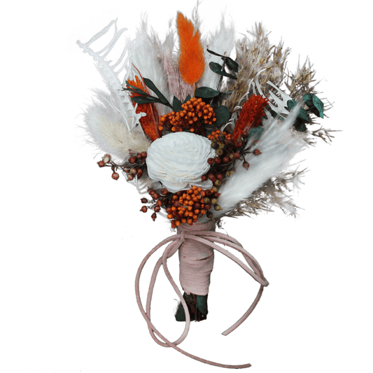 Pampas grass bouquet, terracotta mini bouquet