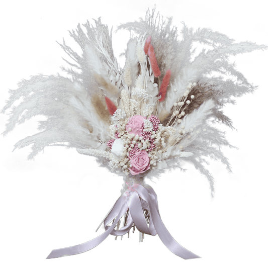 婚礼花束 蒲苇花束永生花桌面客厅摆设 轻奢花束