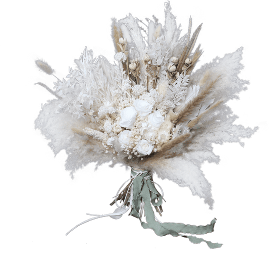 Pampas grass bouquet, ivory color large vase bouquet