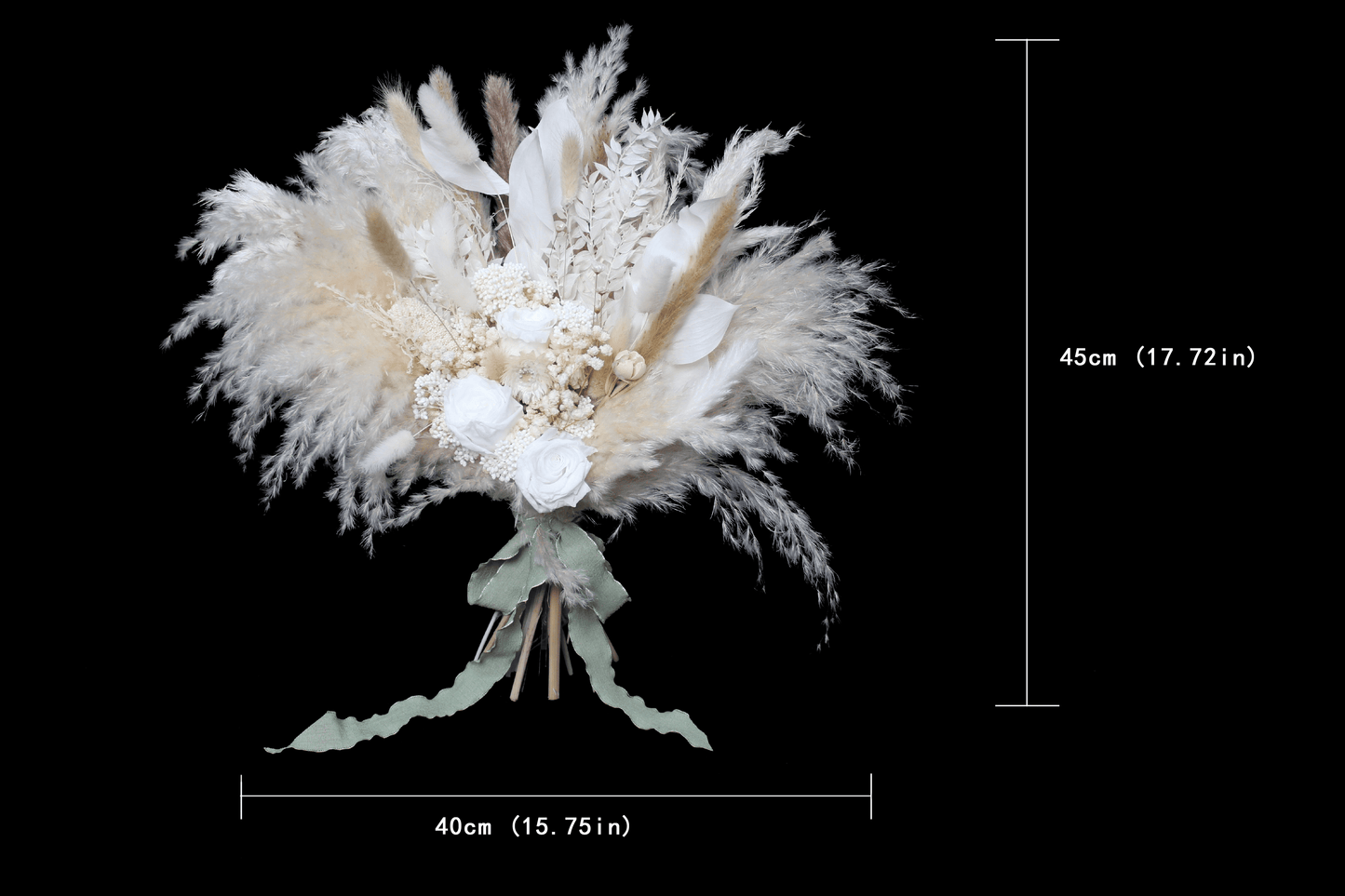 Pampas grass bouquet, ivory color wedding bouquet