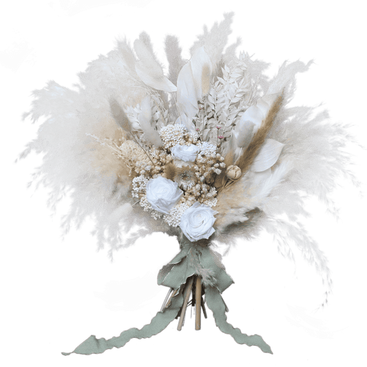 Pampas grass bouquet, ivory color wedding bouquet