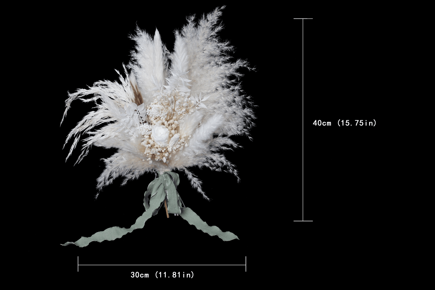 Pampas grass bouquet, ivory color small bouquet