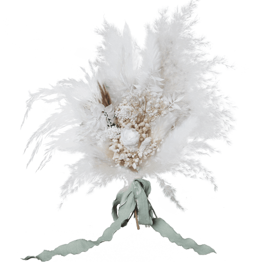 Pampas grass bouquet, ivory color small bouquet