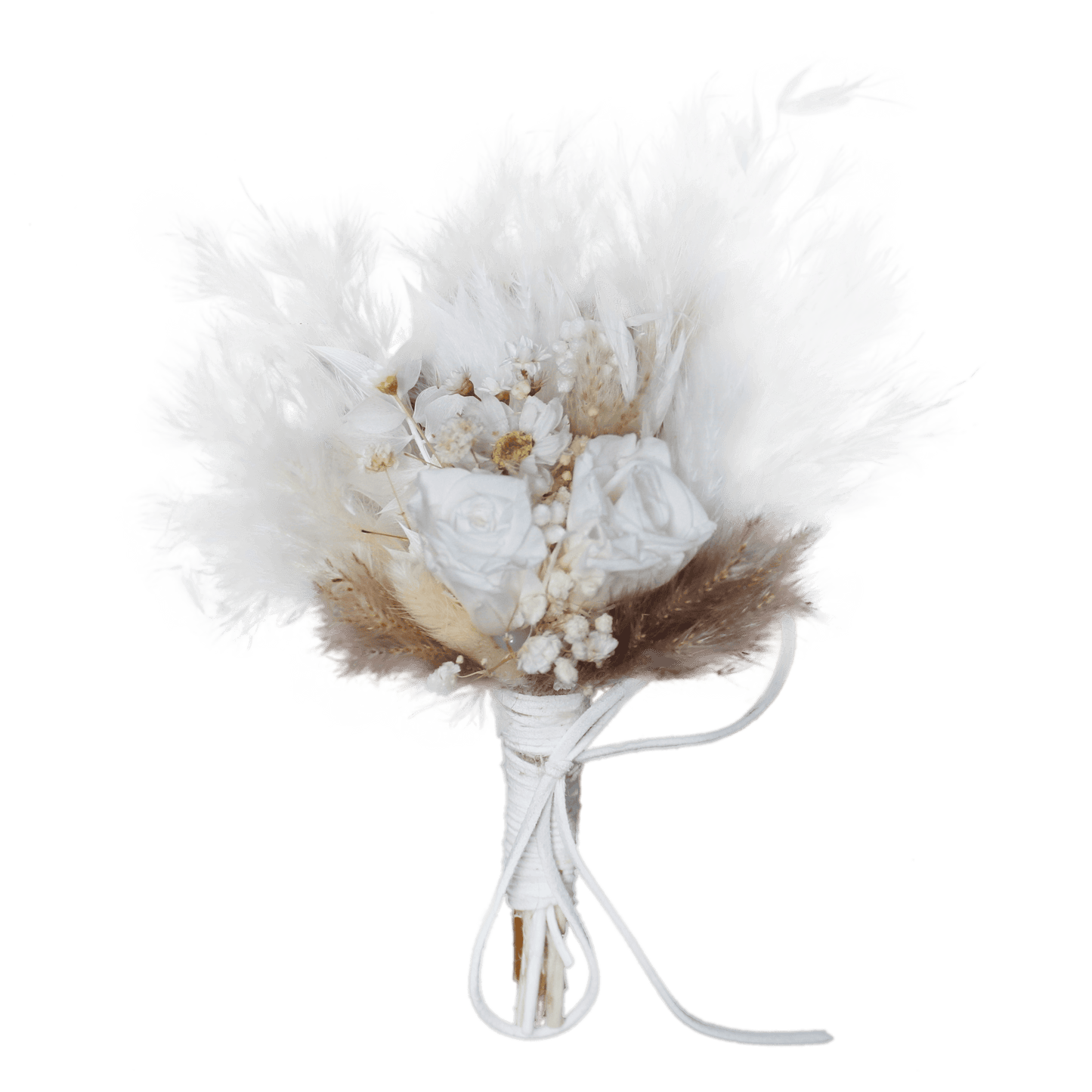 Pampas grass bouquet, ivory color mini bouquet