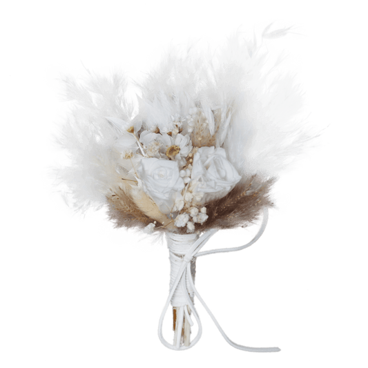 Pampas grass bouquet, ivory color mini bouquet