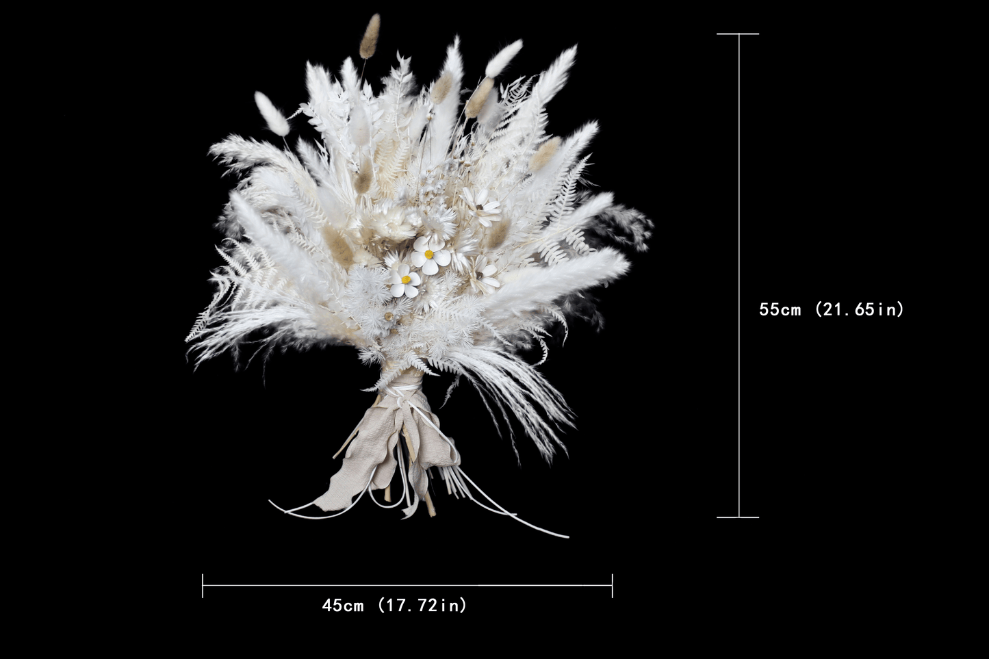 Pampas grass bouquet, white large vase bouquet