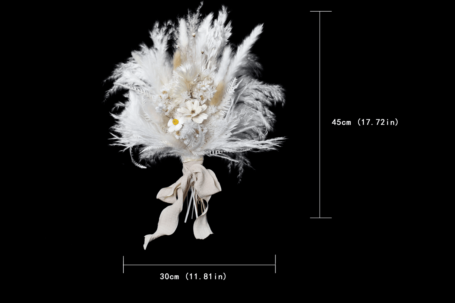 Pampas grass bouquet, white wedding bouquet