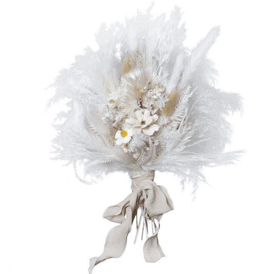 Pampas grass bouquet, white wedding bouquet