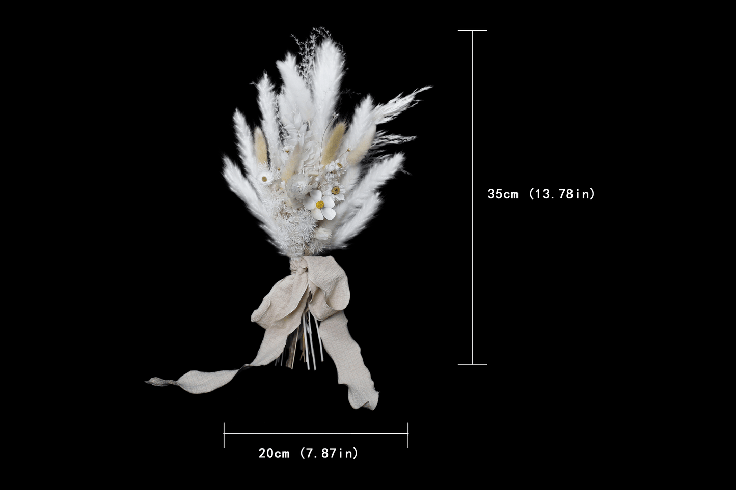 Pampas grass bouquet, white small bouquet