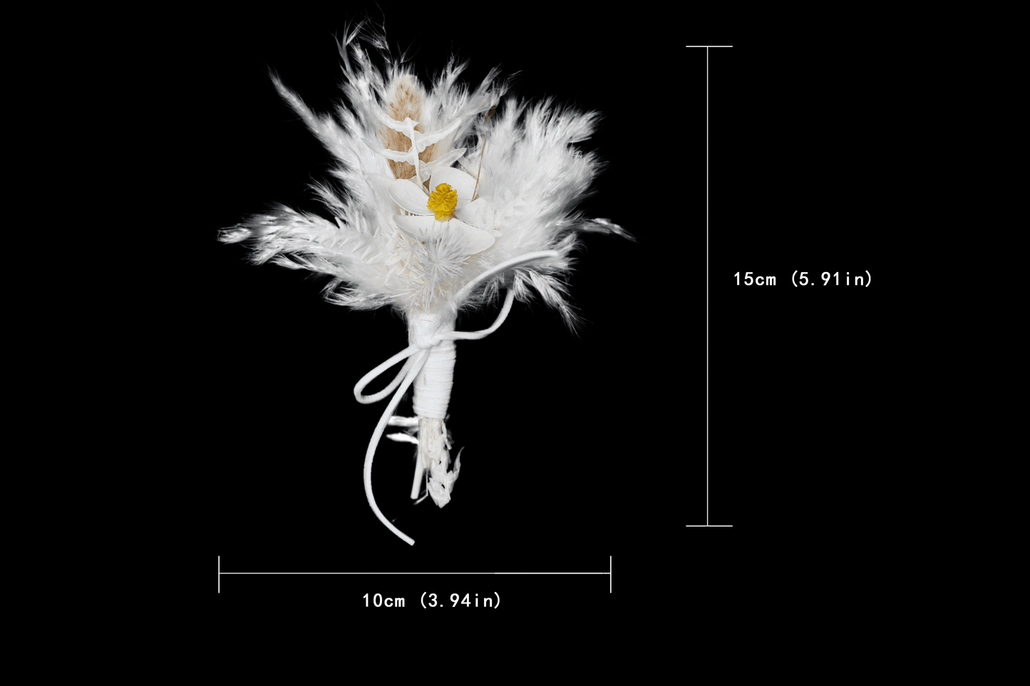 Pampas grass bouquet, white mini bouquet