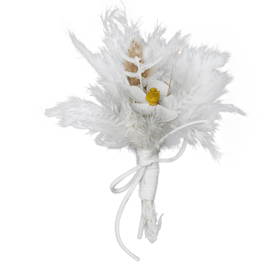 Pampas grass bouquet, white mini bouquet