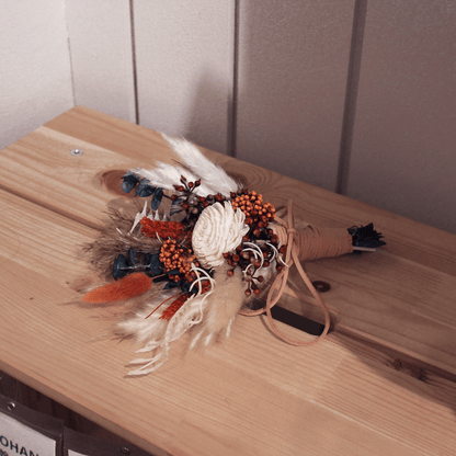 Pampas grass bouquet, terracotta mini bouquet