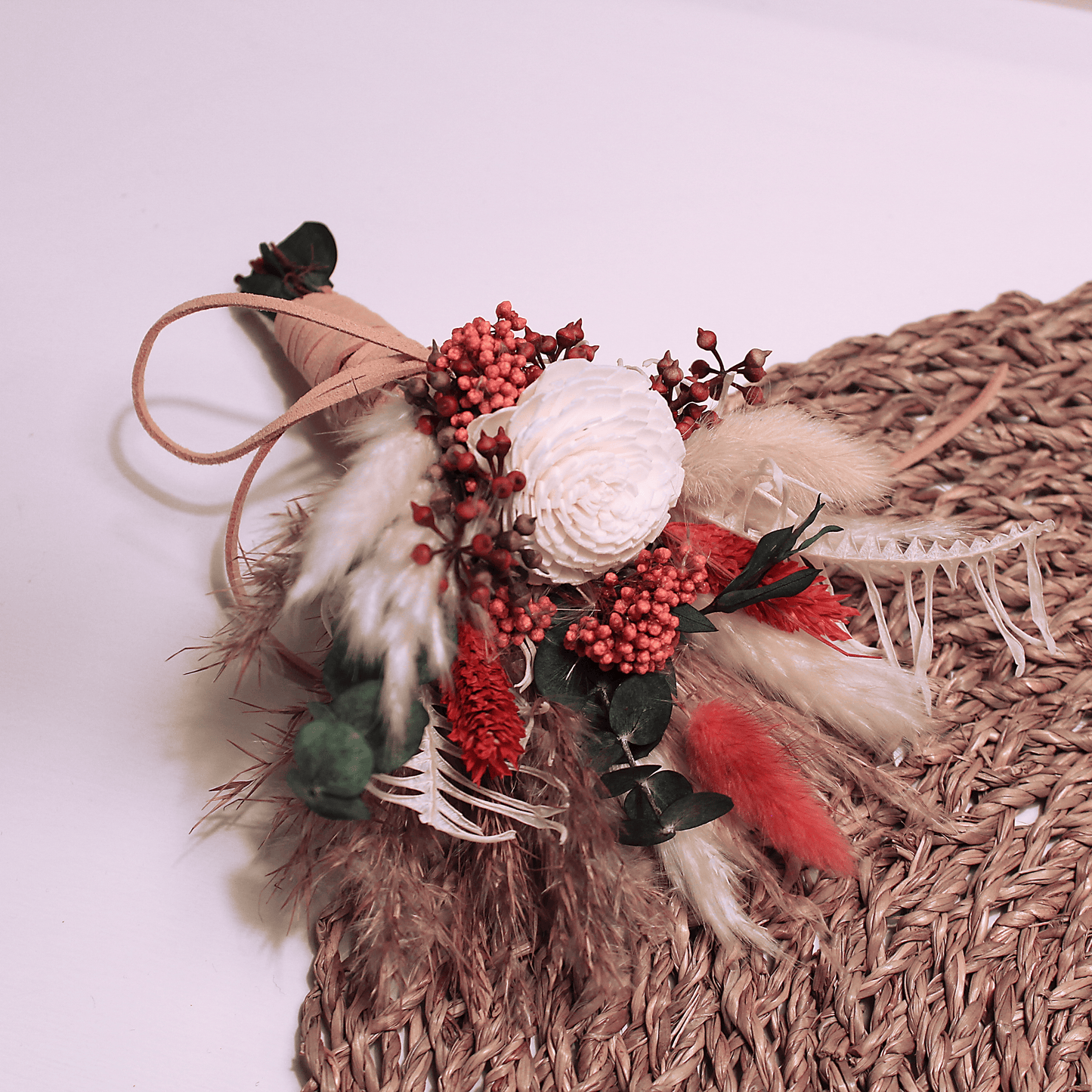 Pampas grass bouquet, terracotta mini bouquet