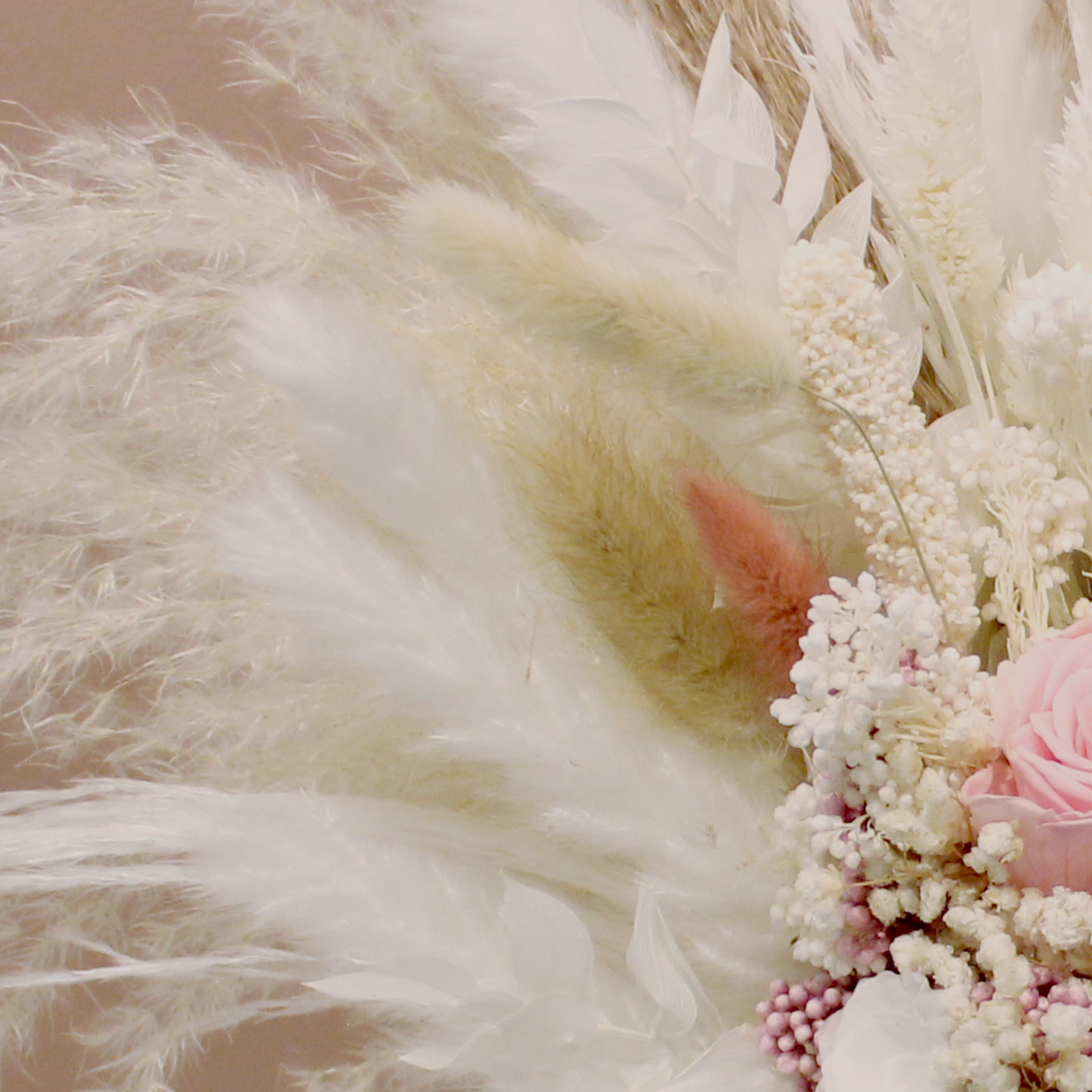 Pampas grass bouquet, pink wedding bouquet