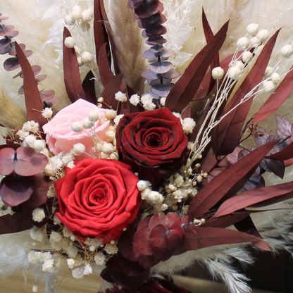 Pampas grass bouquet, purple wedding bouquet