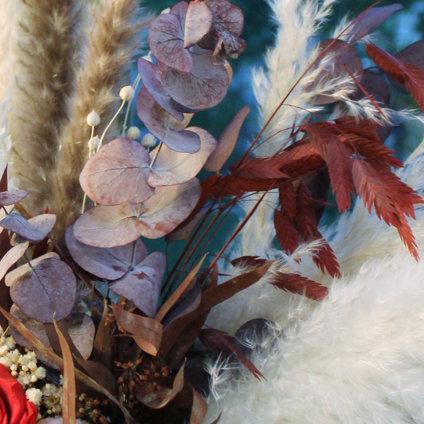 Pampas grass bouquet, purple large vase bouquet