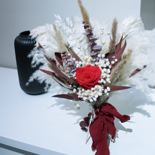 Pampas grass bouquet, purple small bouquet