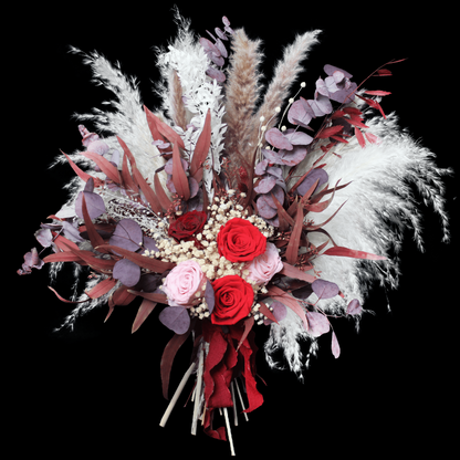 Pampas grass bouquet, purple large vase bouquet