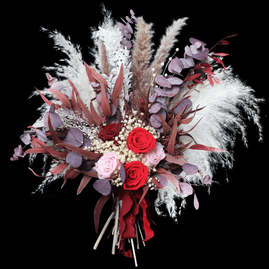 Pampas grass bouquet, purple large vase bouquet