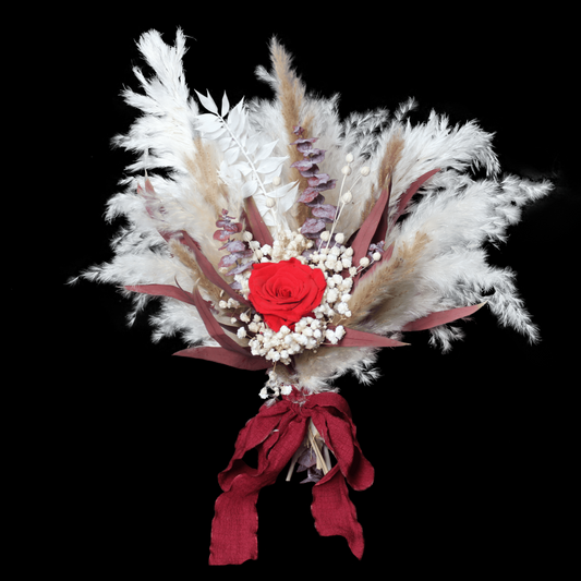Pampas grass bouquet, purple small bouquet