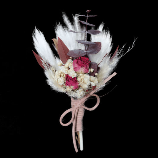 Pampas grass bouquet, purple mini bouquet