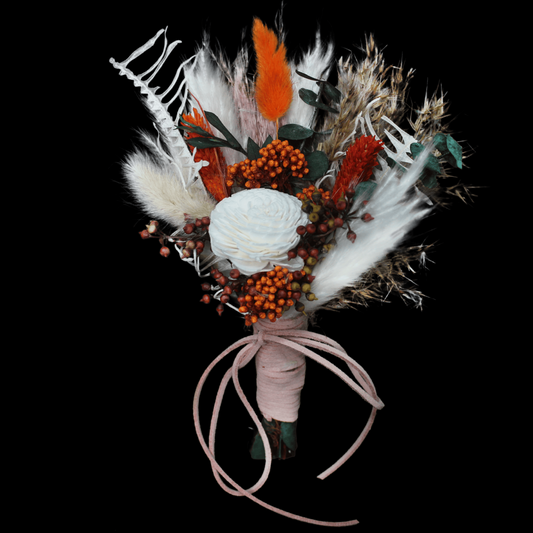 Pampas grass bouquet, terracotta mini bouquet