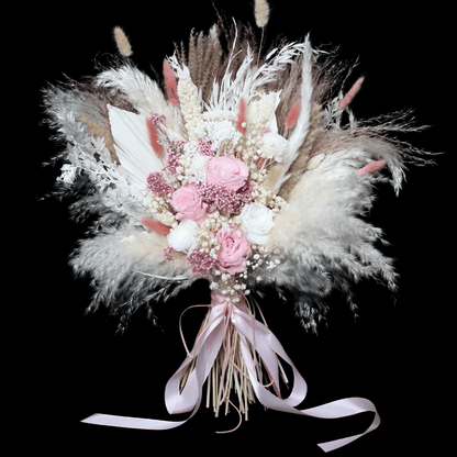 Pampas grass bouquet, pink large vase bouquet