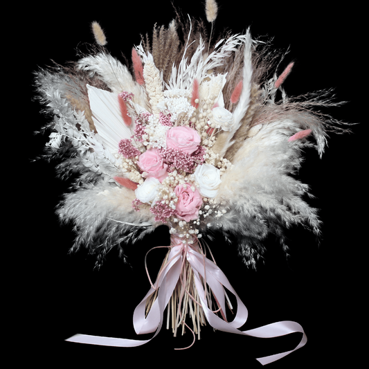 Pampas grass bouquet, pink large vase bouquet