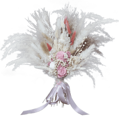 Pampas grass bouquet, pink wedding bouquet