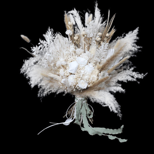 Pampas grass bouquet, ivory color large vase bouquet