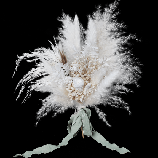 Pampas grass bouquet, ivory color small bouquet
